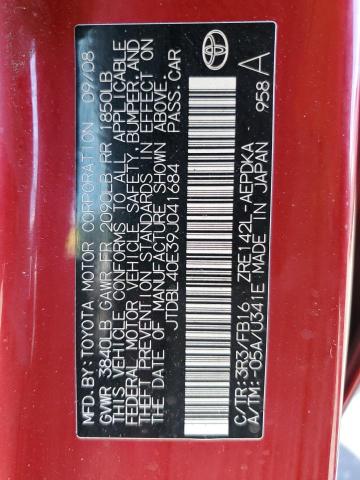 Photo 10 from auction – 2009 TOYOTA COROLLA BA with VIN JTDBL40E39J041684