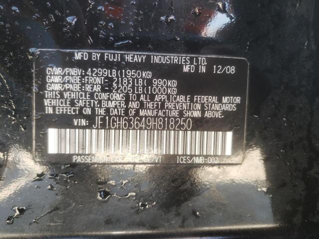 Photo 10 from auction – 2009 SUBARU IMPREZA OU with VIN JF1GH63649H818250