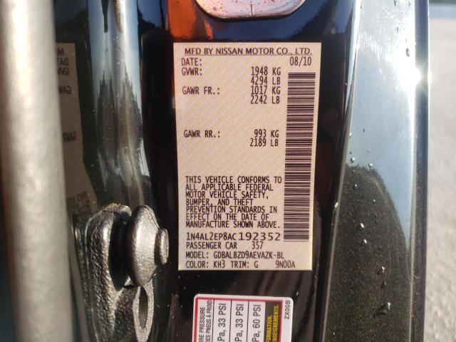 Photo 10 from auction – 2010 NISSAN ALTIMA S with VIN 1N4AL2EP8AC192352