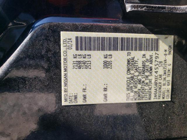 Photo 10 from auction – 2014 NISSAN MAXIMA S with VIN 1N4AA5APXEC455797