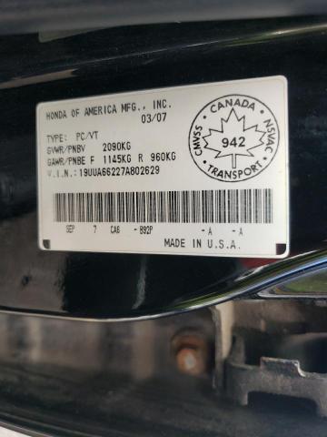 Photo 10 from auction – 2007 ACURA TL with VIN 19UUA66227A802629
