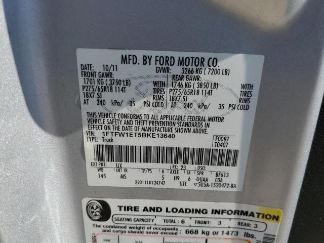 Photo 10 from auction – 2011 FORD F150 SUPER with VIN 1FTFW1ET5BKE13640