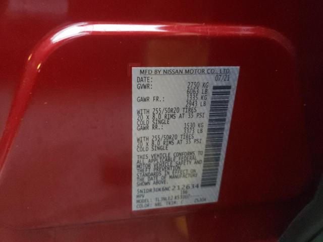 Photo 10 from auction – 2022 NISSAN PATHFINDER with VIN 5N1DR3DK6NC212634