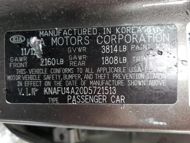 Photo 10 from auction – 2013 KIA FORTE EX with VIN KNAFU4A20D5721513