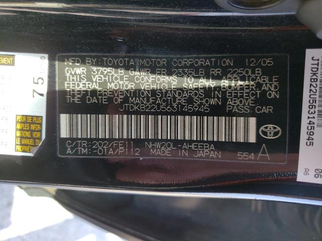 Photo 10 from auction – 2006 TOYOTA PRIUS with VIN JTDKB22U563145945