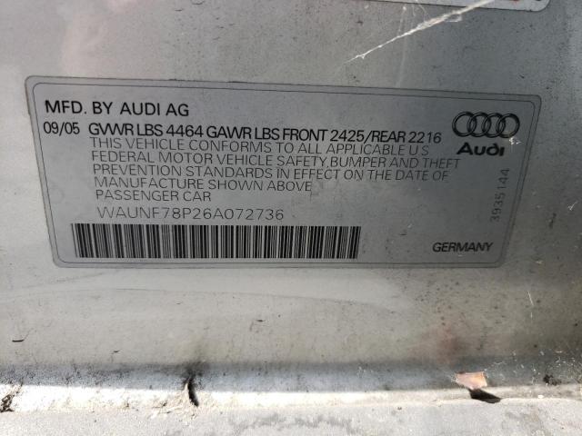 Photo 10 from auction – 2006 AUDI A3 with VIN WAUNF78P26A072736