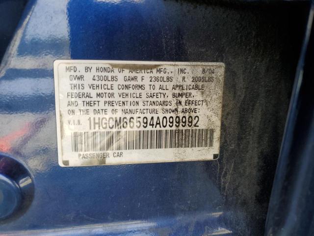 Photo 10 from auction – 2004 HONDA ACCORD EX with VIN 1HGCM66594A099992