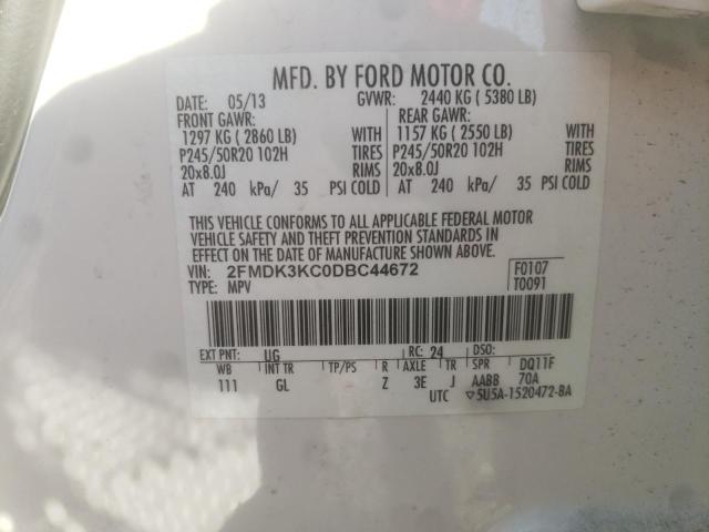 Photo 10 from auction – 2013 FORD EDGE LIMIT with VIN 2FMDK3KC0DBC44672