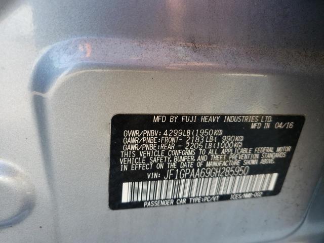 Photo 10 from auction – 2016 SUBARU IMPREZA with VIN JF1GPAA69GH285950