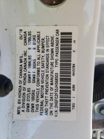 Photo 10 from auction – 2018 HONDA CIVIC LX with VIN 2HGFC2F55JH568503