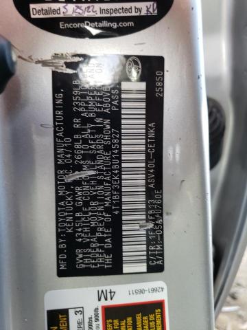 Photo 10 from auction – 2011 TOYOTA CAMRY BASE with VIN 4T1BF3EK4BU145827