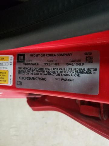 Photo 10 from auction – 2021 CHEVROLET SPARK 2LT with VIN KL8CF6SA7MC715486