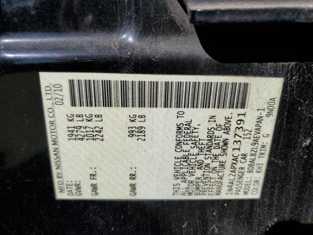 Photo 10 from auction – 2010 NISSAN ALTIMA BAS with VIN 1N4AL2APXAC137391