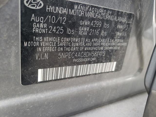 Photo 10 from auction – 2013 HYUNDAI SONATA SE with VIN 5NPEC4AC8DH581415