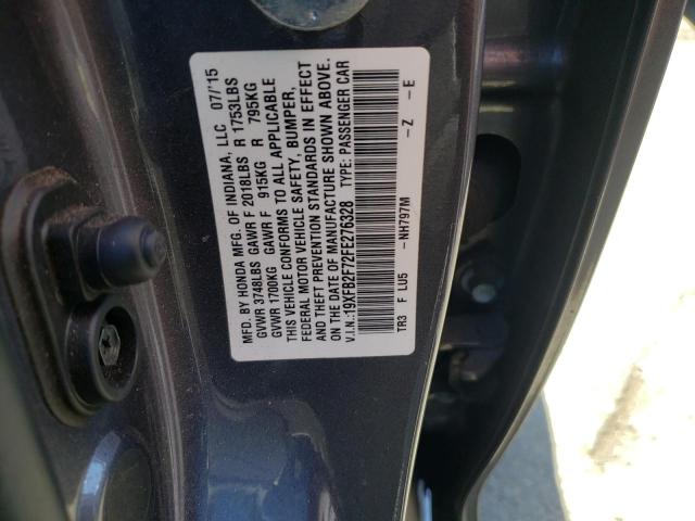 Photo 10 from auction – 2015 HONDA CIVIC SE with VIN 19XFB2F72FE276328