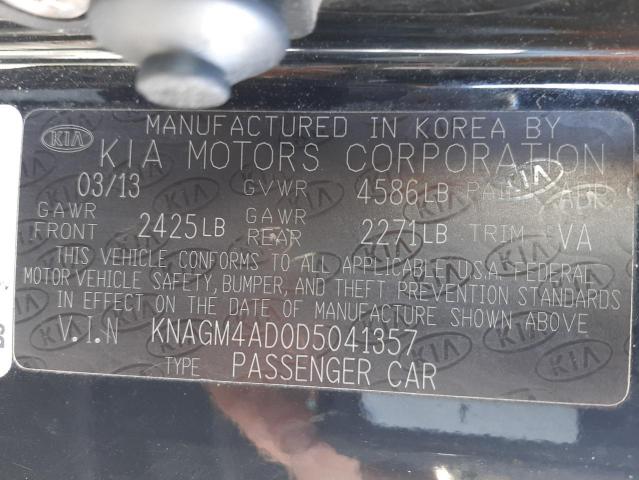 Photo 10 from auction – 2013 KIA OPTIMA HYB with VIN KNAGM4AD0D5041357
