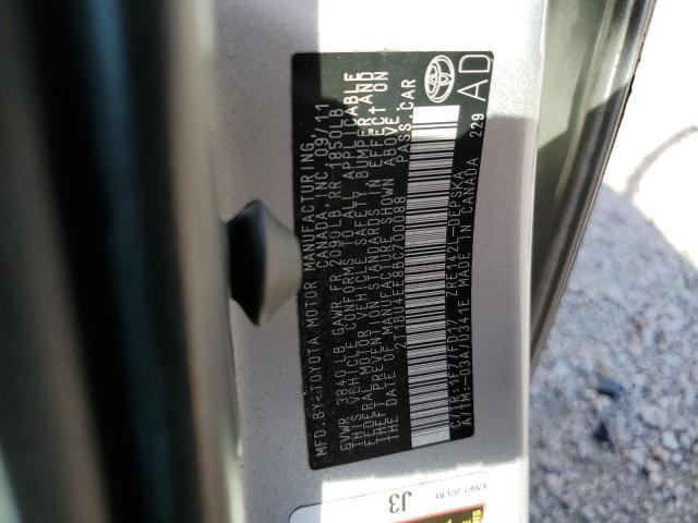 Photo 10 from auction – 2011 TOYOTA COROLLA BA with VIN 2T1BU4EE8BC700088