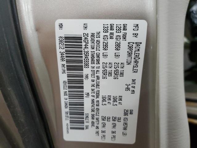 Photo 10 from auction – 2005 DODGE GRAND CARA with VIN 2D4GP44L35R459383