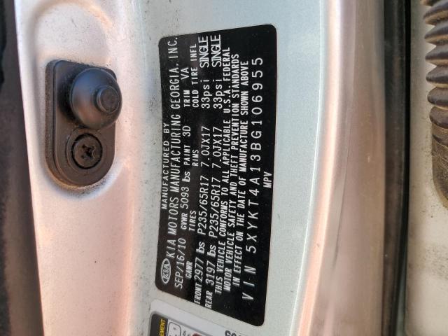 Photo 10 from auction – 2011 KIA SORENTO BA with VIN 5XYKT4A13BG106955