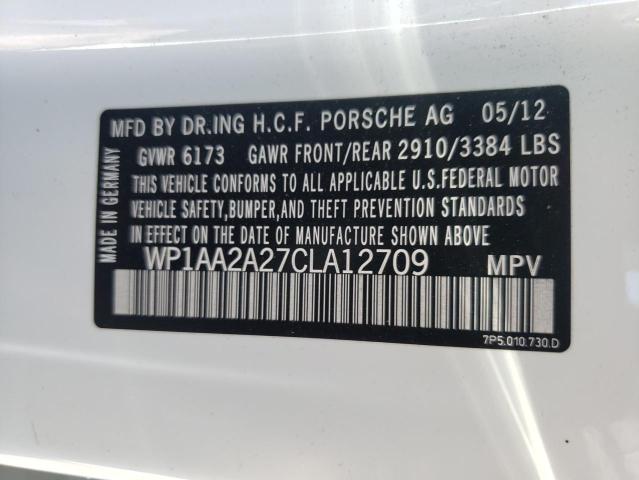 Photo 10 from auction – 2012 PORSCHE CAYENNE with VIN WP1AA2A27CLA12709