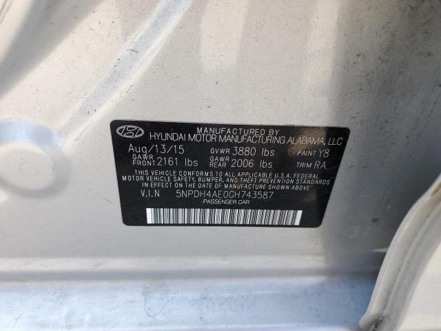 Photo 10 from auction – 2016 HYUNDAI ELANTRA SE with VIN 5NPDH4AE0GH743587