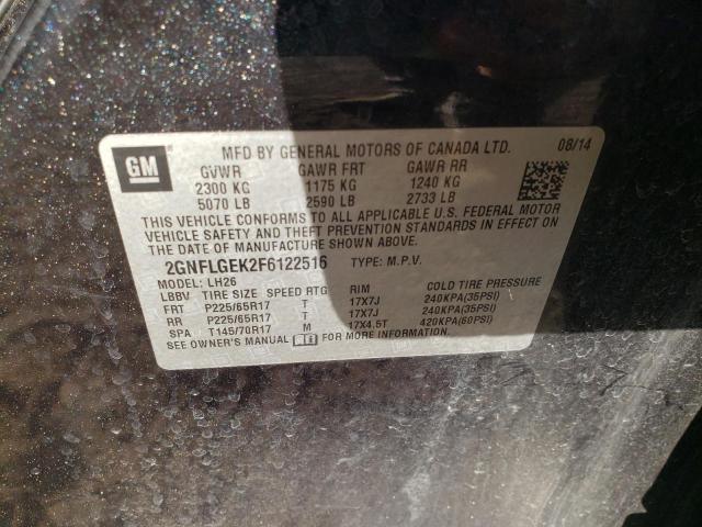 Photo 10 from auction – 2015 CHEVROLET EQUINOX LT with VIN 2GNFLGEK2F6122516