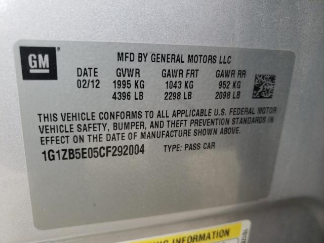 Photo 10 from auction – 2012 CHEVROLET MALIBU LS with VIN 1G1ZB5E05CF292004