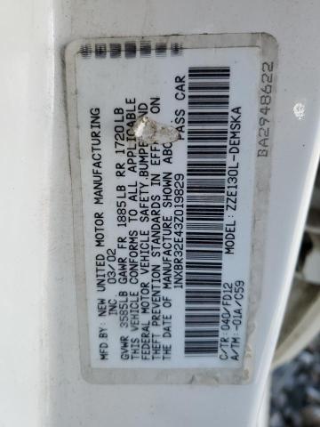 Photo 10 from auction – 2003 TOYOTA COROLLA CE with VIN 1NXBR32E43Z019829