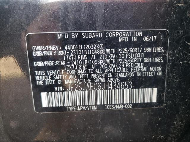 Photo 10 from auction – 2018 SUBARU FORESTER 2 with VIN JF2SJAEC6JH434653