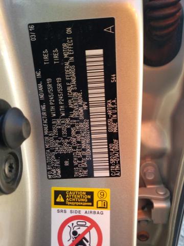 Photo 10 from auction – 2016 TOYOTA HIGHLANDER with VIN 5TDDKRFH6GS270662