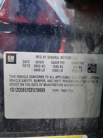 Photo 10 from auction – 2012 CHEVROLET MALIBU 1LT with VIN 1G1ZC5E07CF278893
