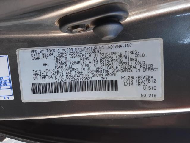 Photo 10 from auction – 2004 TOYOTA SIENNA CE with VIN 5TDZA23C24S129527