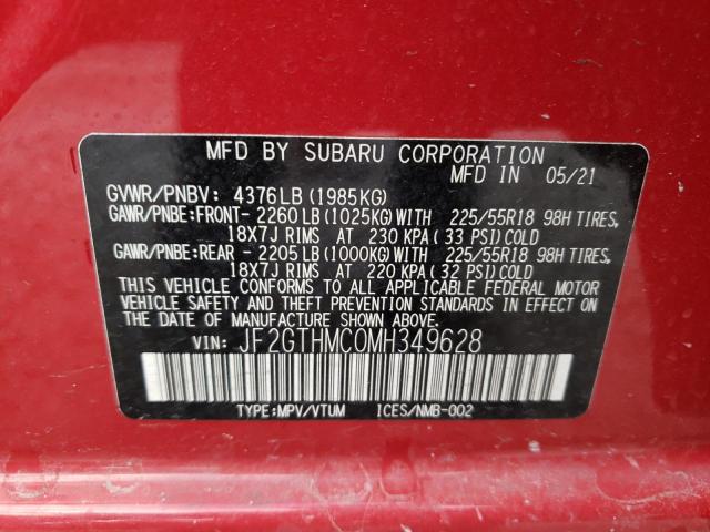 Photo 10 from auction – 2021 SUBARU CROSSTREK with VIN JF2GTHMC0MH349628