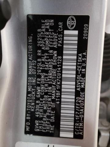 Photo 10 from auction – 2012 TOYOTA CAMRY BASE with VIN 4T1BF1FK7CU141128