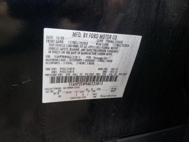 Photo 10 from auction – 2010 FORD TAURUS SEL with VIN 1FAHP2EW9AG125813