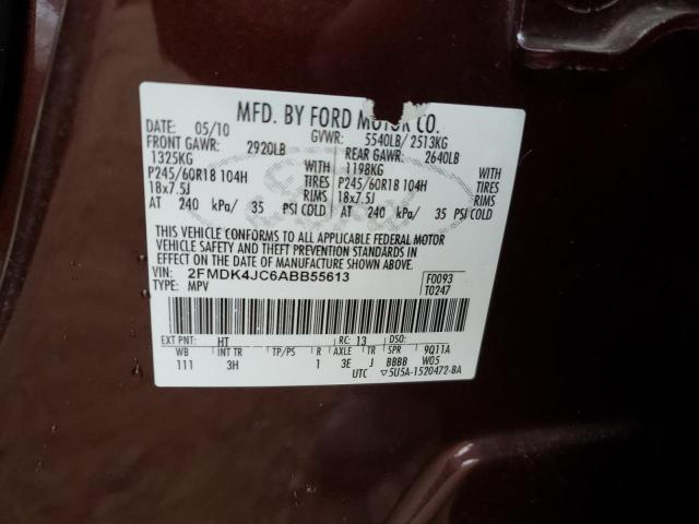 Photo 10 from auction – 2010 FORD EDGE SEL with VIN 2FMDK4JC6ABB55613