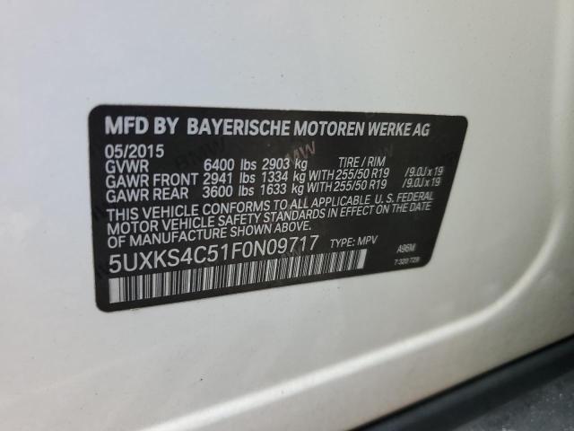 Photo 10 from auction – 2015 BMW X5 XDRIVE3 with VIN 5UXKS4C51F0N09717