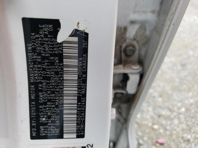 Zdjęcie 10 z aukcji – 2005 TOYOTA COROLLA MA z VIN 2T1KR32E85C423754