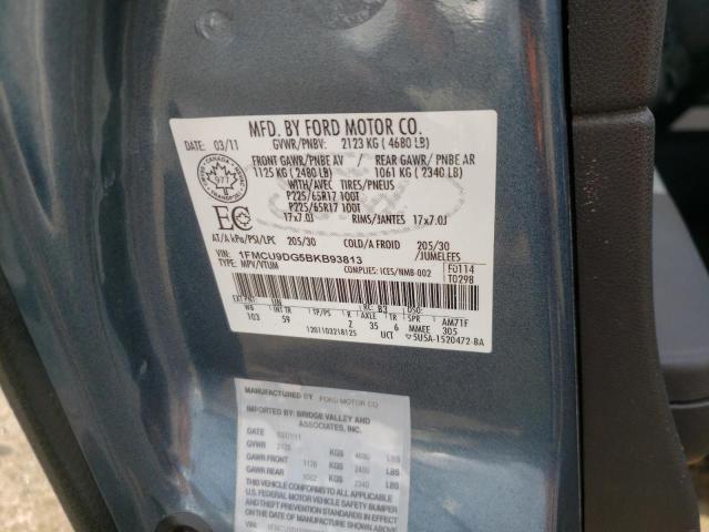 Photo 10 from auction – 2011 FORD ESCAPE XLT with VIN 1FMCU9DG5BKB93813
