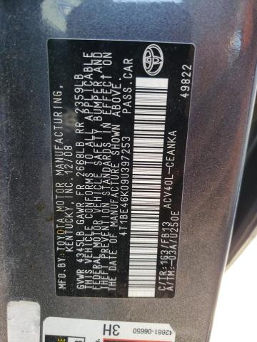 Photo 10 from auction – 2009 TOYOTA CAMRY BASE with VIN 4T1BE46K09U397253