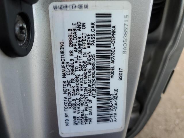 Photo 10 from auction – 2003 TOYOTA CAMRY LE with VIN 4T1BE32K83U685125