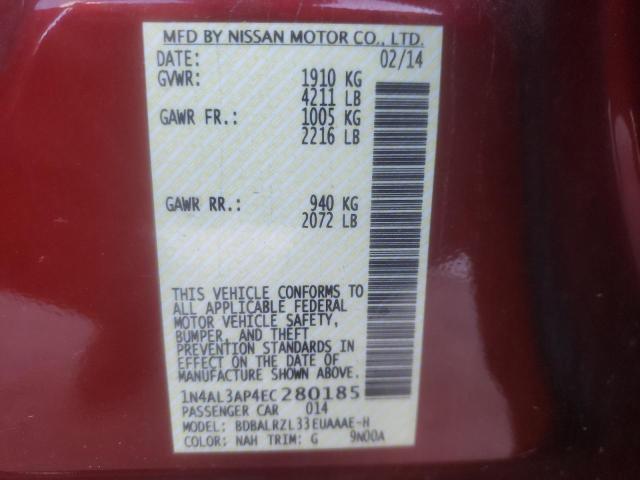 Photo 10 from auction – 2014 NISSAN ALTIMA 2.5 with VIN 1N4AL3AP4EC280185