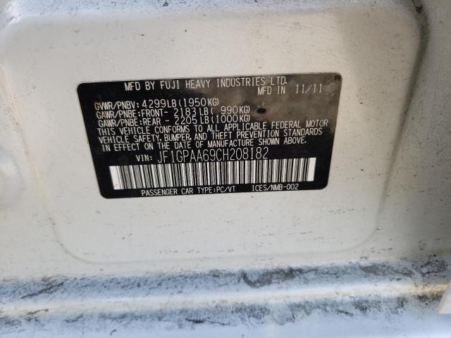 Photo 10 from auction – 2012 SUBARU IMPREZA with VIN JF1GPAA69CH208182