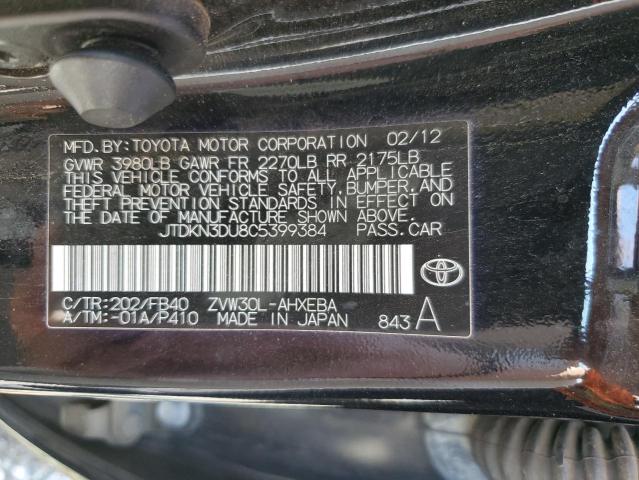 Photo 10 from auction – 2012 TOYOTA PRIUS with VIN JTDKN3DU8C5399384