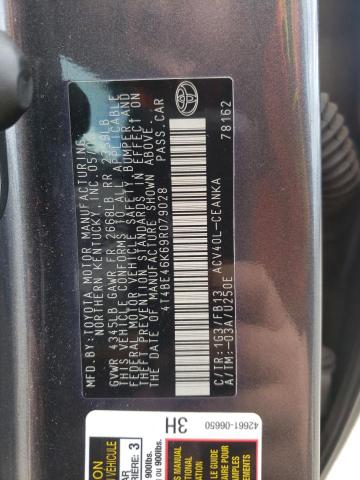 Photo 10 from auction – 2009 TOYOTA CAMRY BASE with VIN 4T4BE46K69R079028