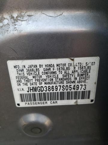 Photo 10 from auction – 2007 HONDA FIT S with VIN JHMGD38697S054973