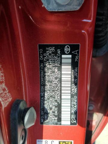 Photo 10 from auction – 2010 TOYOTA PRIUS with VIN JTDKN3DU2A0171603