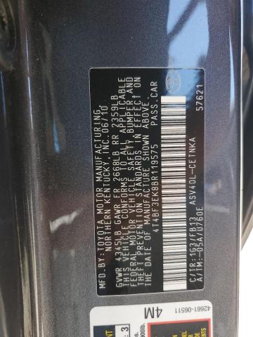 Photo 10 from auction – 2011 TOYOTA CAMRY BASE with VIN 4T4BF3EK8BR119575