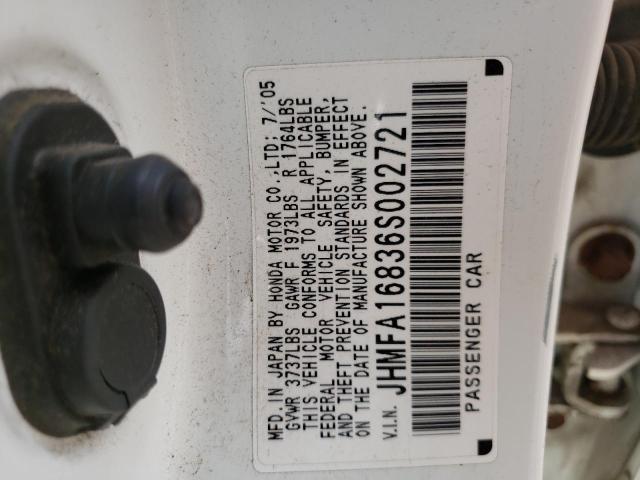 Photo 10 from auction – 2006 HONDA CIVIC EX with VIN JHMFA16836S002721