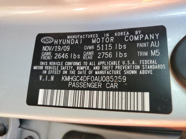 Photo 10 from auction – 2010 HYUNDAI GENESIS 4. with VIN KMHGC4DF0AU085259